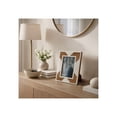 thumbnail image 3 of Sleek Resin Photo Frame with Cascading Wood Design for Home Decor  Chic Picture Frames for Living Room Centerpiece, Tabletop, and Shelf Styling - Decorative Frame for Office Desk - 9", White & Brown, 3 of 12