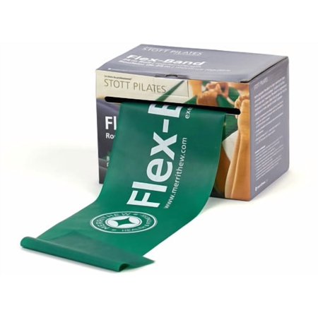 Merrithew Exercise Pilates Resistance Flexband Roll Regular Strength 12 Pack (Green)
