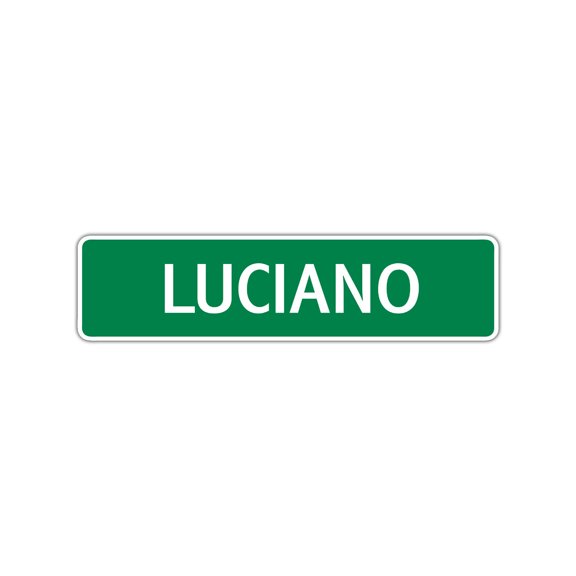 Luciano Boys Children Name Letter Printed Plaque Decoration Label Indoor Outdoor Unique Wall Novelty Aluminum Metal Sign 4"x18"