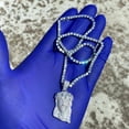 thumbnail image 3 of Real Solid 925 Sterling Silver 1" Jesus Iced Pendant Tennis Chain Choker One Row 16" inch x 3 MM Necklace, 3 of 15