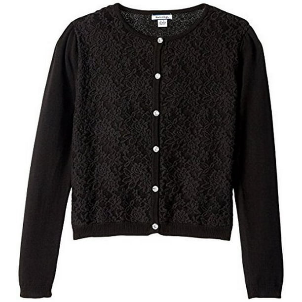 Hartstrings - Hartstrings Infants Black Lace Overlay Cardigan Sweater ...