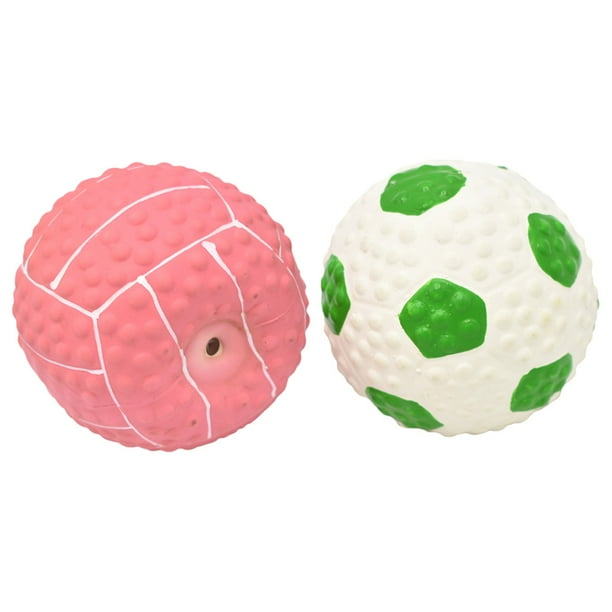 EeaseMX 2 pelotas de látex para perros, resistentes a las mordeduras, juguetes para la dentición, pelotas chirriantes, pelotas elásticas de látex para perros.