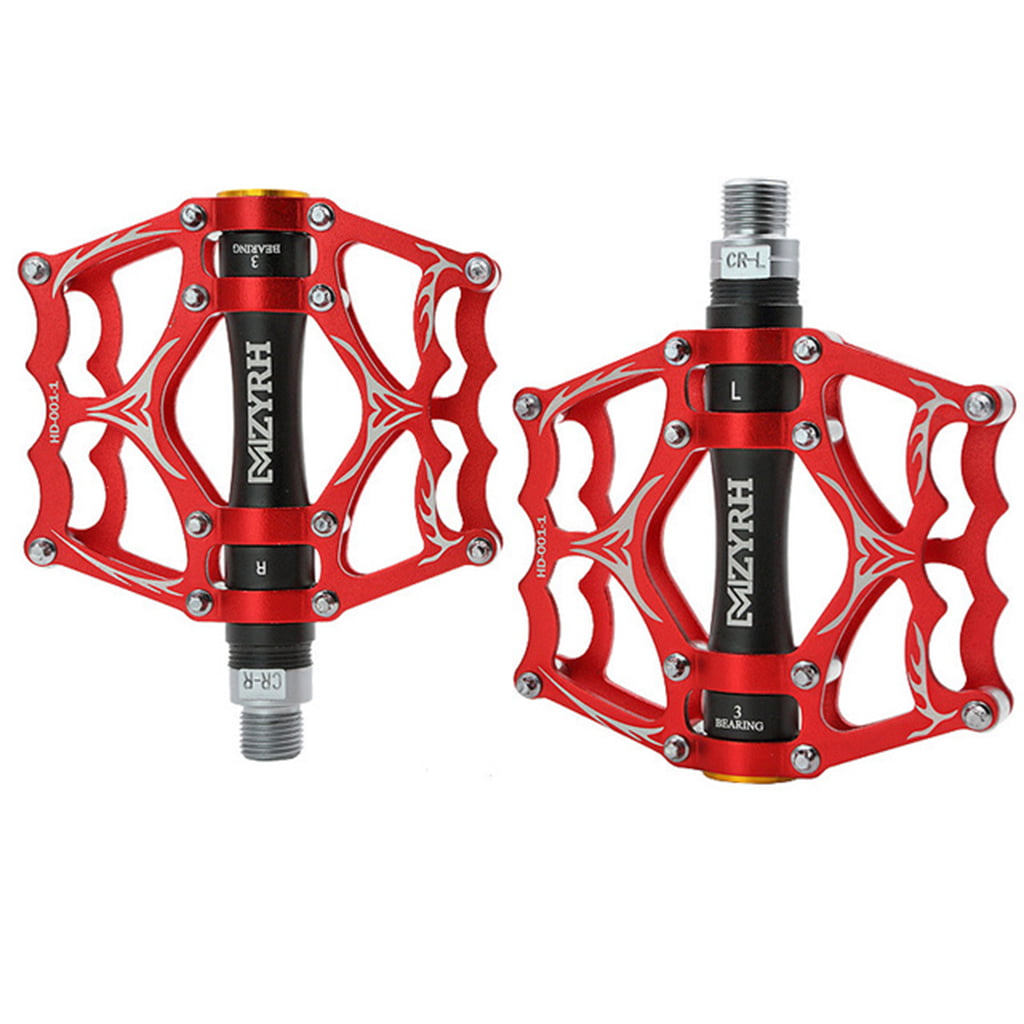 MTB Mountain Road FR Bike 3 Bearings Pedals flat Cycling Pedal 1 pair Red