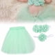 thumbnail image 2 of M Buder Conjunto de Falda Tutú de Tul para Recién Nacido Niña, Vestido de Fotografía para Bebé con Diadema y Top Envuelto, Accesorios de Estudio Fotográfico, Verde Claro (80 cm / 31.5 inches), 2 of 9