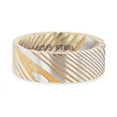 thumbnail image 2 of BISHOP Gold Color Flat Brushed Damascus Steel Men’s Wedding Band with Vivid Etched Design - 6mm & 8mm, 2 of 4