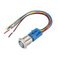 thumbnail image 1 of Unique Bargains Push Button Switch Copper Nickel Plating 250V 5A Blue LED Light with Socket Plug Wires, 1 of 5