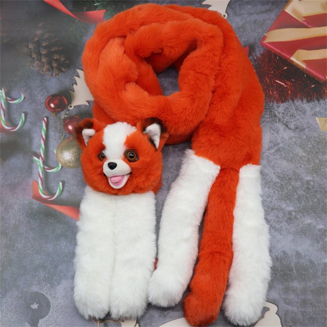 Bufanda de felpa para mujer, babero de animales de dibujos animados a la moda, bufanda de conejo gruesa de terciopelo para otoño e invierno Wmkox8yii jkg3827