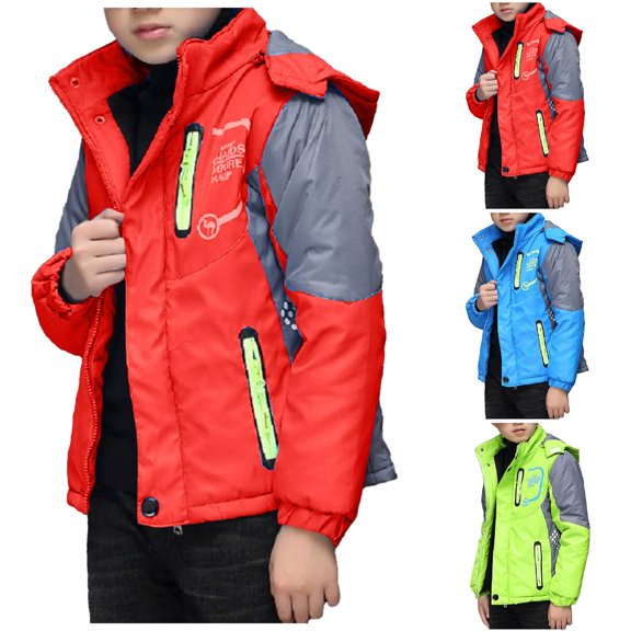 Faraee Kids Waterproof Ski Jacket Warm Winter Snow Coat Boys and Girls Fleece Hooded Snowboarding Outerwear with Zip Pockets Size 4-12 Years
