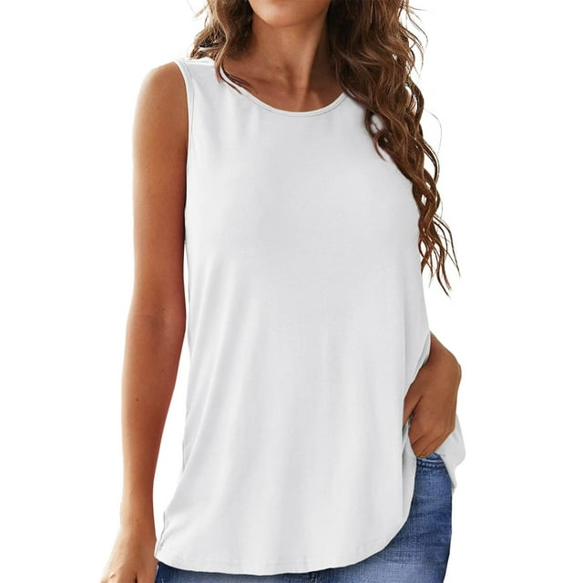 FAIWAD Womens Workout Tank Tops Summer Casual Sleeveless Athletic Shirts Split Back Flowy Running Blouses