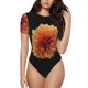 thumbnail image 1 of Fotbe Orange Dalia Body de Mujer con Cuello Redondo y Mangas Cortas, Sin Mangas Ajustado, Suave, Cómodo y Básico-Medium, 1 of 7