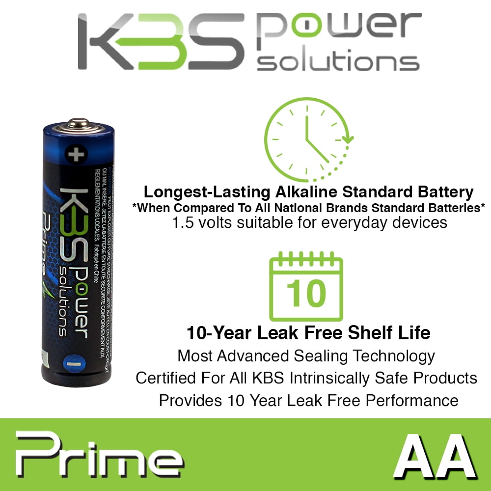 KBS Power Solutions Prime Peak Alkaline AA Batteries 480 Pack, 1.5 Volts, Case
