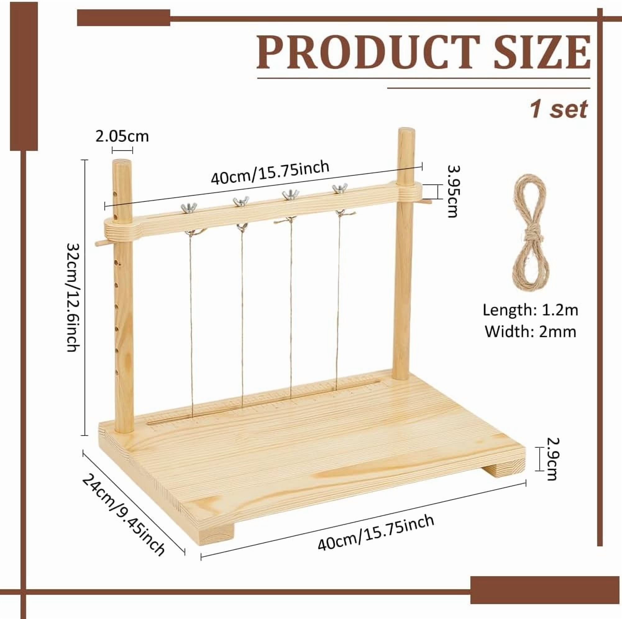 15.7x9.4inch Bookbinding Sewing Frame Set Hand DIY Book Binding Tools with Hemp Rope for DIY Bookbinding Crafts and Sewing Supplies Brown