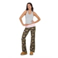 thumbnail image 2 of Forever 21 Women's Green Camo Y2K Foldover Flare Legging, Contrast Fold-Over Waist Design for Athleisure Everyday Wear, M, 2 of 6