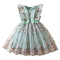 thumbnail image 2 of Fozruso Vintage Girls Dress Girls Summer Dress With Bow And Floral Embroidery Party Gown Elegant Tutu Outfit For Sizes 2-3 Years, 2 of 7