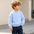 thumbnail image 4 of Iyufng Fleece Sweatshirts for Kids Plain Solid Crew Neck Ribbed Cuff & Hem Relaxed Fit Daily School Unisex Long Sleeve Pullover Kids Top for Fall and Winter, 4 of 9