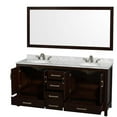 thumbnail image 3 of Wyndham Collection Sheffield 72" Wood Double Bathroom Vanity in White/Espresso, 3 of 3