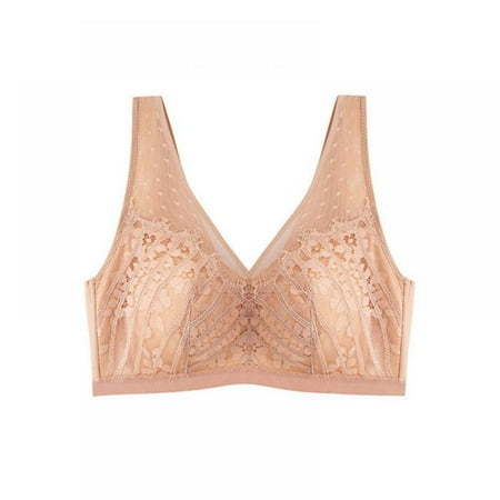 

Women s Floral Sexy Lace Bra Full Coverage Plunge V Neck Bralette Plus Size Wireless Bras