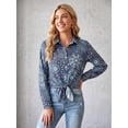 thumbnail image 6 of Floral Button Down Shirts for Women Floral Print Blouse Casual Dressy Long Sleeve Boho Tops, 6 of 8