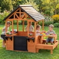 thumbnail image 2 of Qaba Maisonnette de Jeu Extérieure en Bois pour Enfants avec Table et Bancs pour 3 à 8 Ans, 2 of 10
