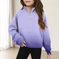 thumbnail image 2 of Sweatshirt Oversize Middle Big Half Zip Crewneck Sweatshirt Long Sleeve Pullover Crop Kids Fleece Sweatshirts for 5-14 Years, 2 of 5