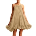 thumbnail image 2 of Sundresses for Women Casual Loose Summer Dresses Sleeveless Crew Neck Tank Dress Khaki L, 2 of 9