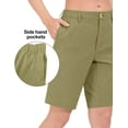 thumbnail image 5 of Little Donkey Andy Women's 10 Inch Bermuda Lightweight Quick Dry Shorts Stretch Golf Hiking Travel Olive Green Heather M, 5 of 6