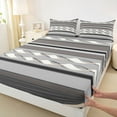thumbnail image 3 of Feelyou Adult Minimalst Bed Sheets, Grey Stripes Abstract King Sheets, Modern Fashion Theme Sheet Set, Breathable Home Decor, 4-Piece, 3 of 7