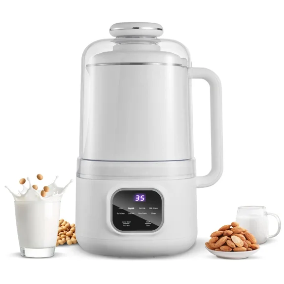 Ecojoy ‌8-in-1 Nut Milk Maker – 34 oz Soy Milk Maker with 200W Blending, 10 Blades, Self-Cleaning, Boil Water & 12-Hour Delay, for Homemade Oat, Nut, Soy, Juice, Milkshake, Rice Cereal