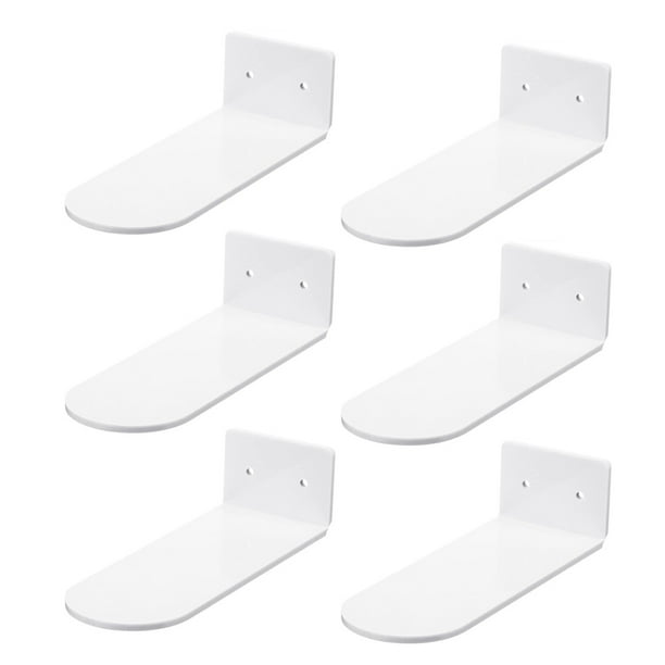 6 Pack Floating Shoe Shelves,White Acrylic Wall Mounted Shoe Display