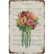 JUSIP Vintage How Great Thou Pink Floral Signs For Wall Art Decor For Home Kitchen Bathroom Restaurant Garden Decorations 8x12 Inch Metal Sign