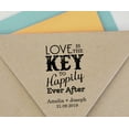 thumbnail image 4 of Printtoo Personalized Blue Self Inking Love Is The Key To Happily Ever After Opner Favor Stamp Custom Rubber Stamper-60 x 40 mm, 4 of 6