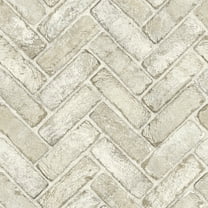 Chesapeake Canelle Taupe Brick Herringbone Wallpaper