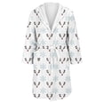 thumbnail image 4 of Women's Fleece Plush Robe Long Warm Plush Bathrobe Loungewear Jacket Printed Comfort Robe, 4 of 5