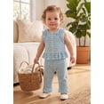 thumbnail image 4 of Loicainy Baby Toddler Girl 2PCS Summer Clothes Set 6 12 18 24 Months 2T 3T 4T Sleeveless Ruffle Trim Tank Tops Trousers Striped Outfits, 4 of 9