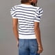 thumbnail image 4 of Camisetas de Manga Corta para Mujeres Camisetas de Manga Corta de Puff de Punto de Moda con Cuello a Rayas, Camisetas de Verano Casuales, 4 of 7