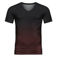 thumbnail image 5 of GDREDA Mens Spring Summer Casual Sports Comfortable Soft Gradient Solid Color Slim Short Sleeve V Neck T Shirt Nightshirts for Men, 5 of 5