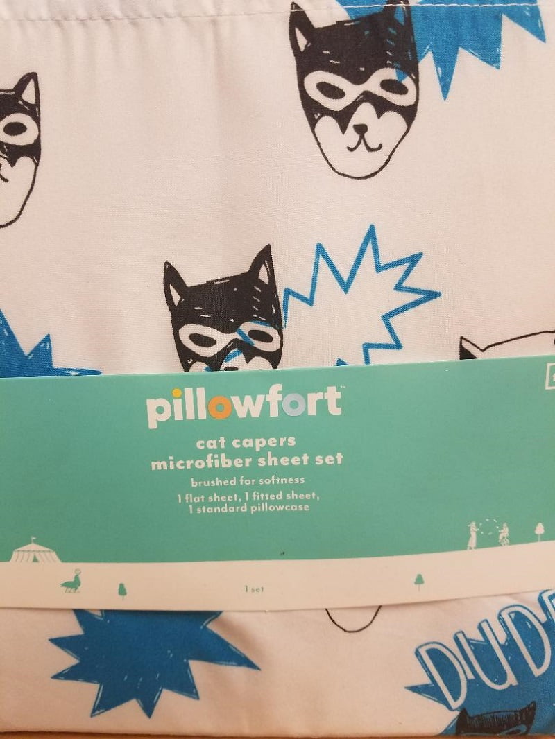 Pillowfort Microfiber Full Sheet Set Cat Capers 3 PIECE