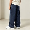 thumbnail image 3 of Hauaitttt Casual Boys Jeans with Large Front Pockets and Distinctive Seam Detailing for and Autumn Relaxed Fit Straight Leg Pants for Toddlers and Young Boys 18 Month Clothes 18 Months Pants Pants, 3 of 5