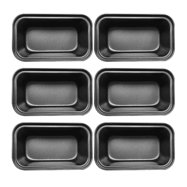 Bakdcore 6 Pack Mini Loaf Pans,Non-Stick Baking Bread Pan, 6 x 3 Carbon Steel Small Bread Pans for Homemade Cakes,Black