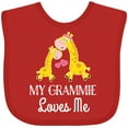 thumbnail image 3 of Inktastic Grammie Loves Me Giraffe Grandchild Boys or Girls Baby Bib, 3 of 4