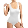 thumbnail image 3 of Tank Top Bodysuit for Women Tummy Control Slim Fit Sleeveless Body Suit Round Neck Cream White XL, 3 of 6