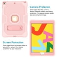 thumbnail image 3 of iPad 10.2 Case with PET Screen Protector, Kids Case For iPad 7th Generation with Pencil Holder, Heavy Duty Rugged Dropproof Shockproof Case Kickstand Protective Cover, Rosegold, 3 of 6