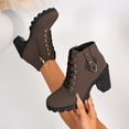 thumbnail image 2 of Taqqpue Women's Ankle Boots Round Toe Side Zip Slip On Mid High Heel Comfortable Dress Booties for Women Size 5.5-10.5 Fashion Dress Shoes Fall Winter Footwear Casual Walking Daily, 2 of 10