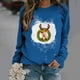 thumbnail image 2 of Top de suéter con estampado navideño de manga larga con cuello redondo para mujer primavera otoño Pompotops  FGAJ10373, 2 of 5