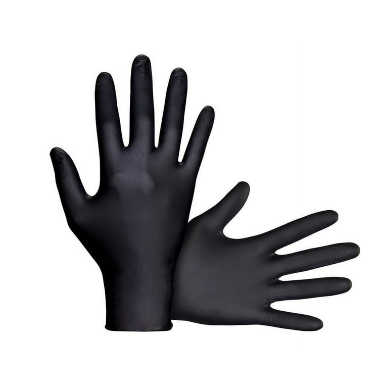 SAS Safety 66518 Raven Nitrile Gloves, Firm Grip Textured, Large