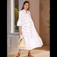 thumbnail image 4 of Vestido Bohemio con Cuello en V, Mangas Acampanadas y Bordado de Encaje para Mujer (2025) XL, 4 of 10
