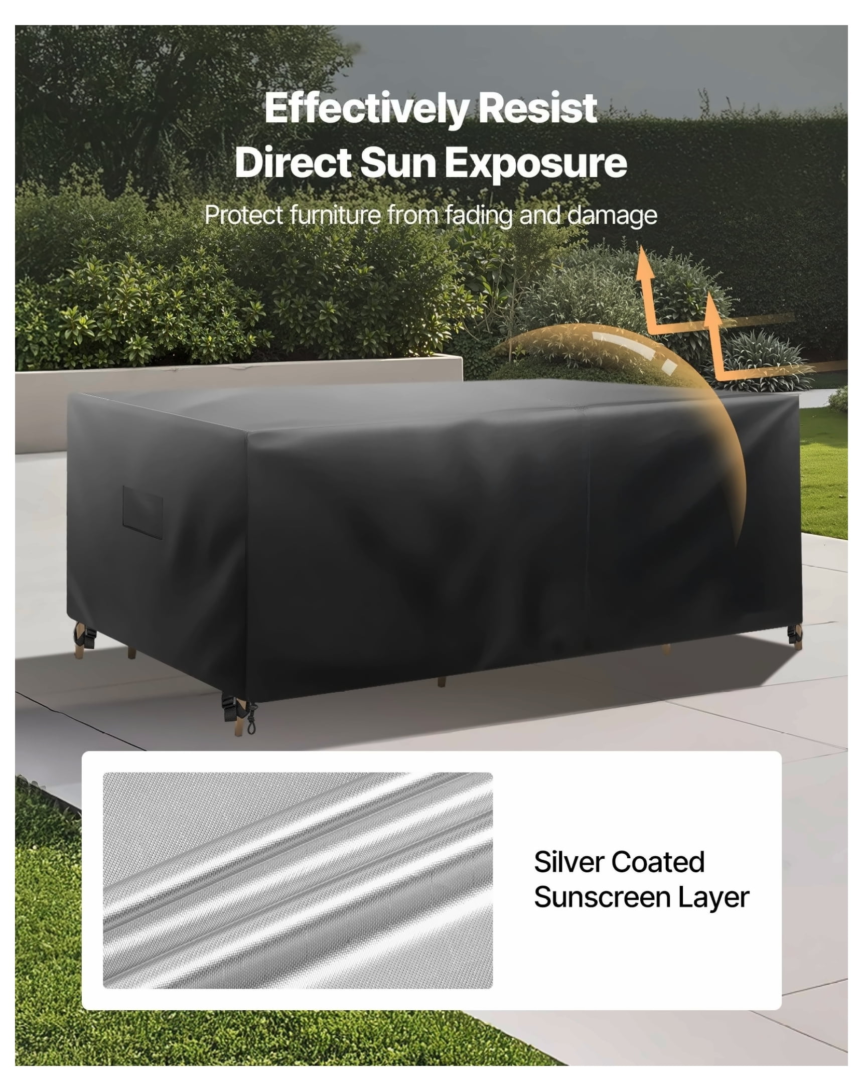 Patio Furniture Cover 74x47 Inch Waterproof Outdoor Table & Chair Cover