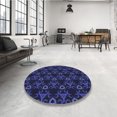 thumbnail image 3 of Ahgly Company Indoor Square Patterned Night Blue Area Rugs, 3' Square, 3 of 6
