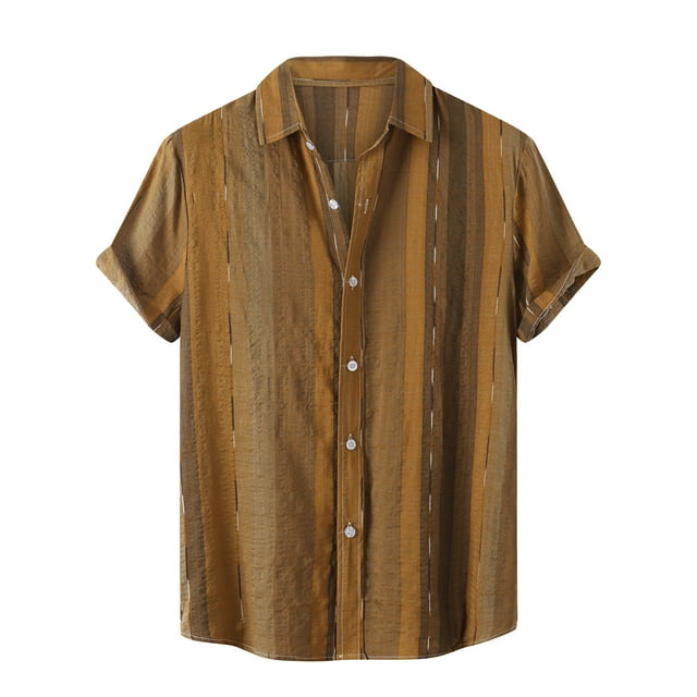 Camisa de verano que imprime la parte superior de la solapa de la camisa de manga corta de los hombres ocasionales Pompotops oipoqjl25224