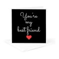 thumbnail image 5 of 3drose, Youre My Best Friend with Red Heart. White Cursive on Black Background, 6 Greeting Cards with Envelopes, 5 of 7